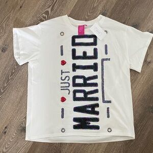 QUEEN OF SPARKLES White and Black Short Sleeve Tee